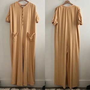 Free People Tan Jumpsuit/Beach Cover-up